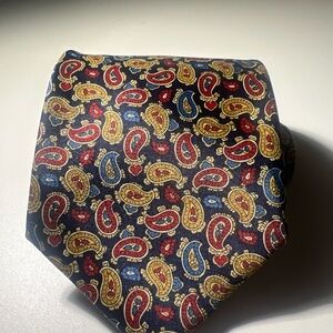 Red and Blue Paisley Silk Tie Korean silk